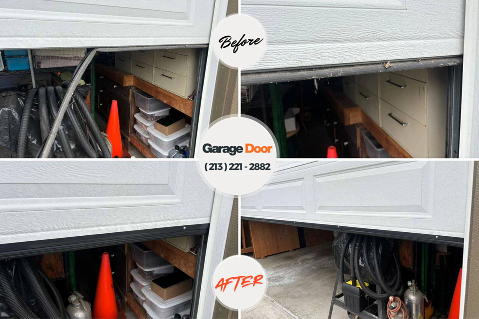 Before and after: garage door repair Napavine, WA
